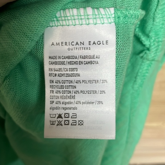 American Eagle Outfitters size Small Vibrant Green Short Sleeve Baby Doll Top - Picture 5 of 8